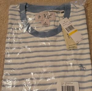 NWT Original Penguin Munsingwear white blue stripe t-shirt men's M